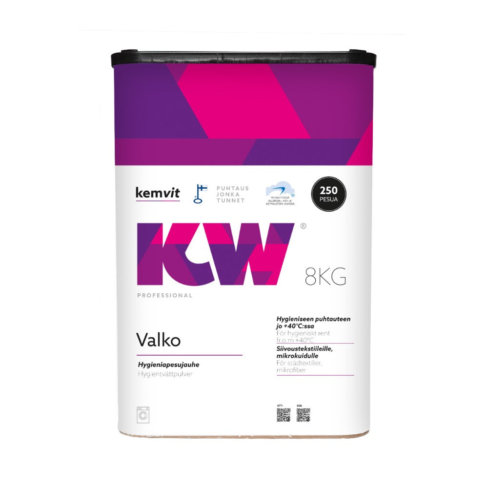 KW Valko / Hygienia pesujauhe kirjo- ja valkopesuun