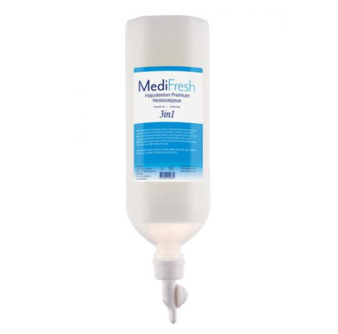 MediFresh Nestesaippua Premium 3in1 Hajusteeton Dispenso