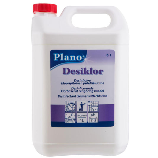 Plano Desiklor Yleispuhdistusaine 5L esim. wc pöntön puhdistukseen.