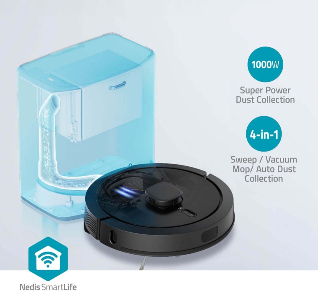 Nedis SmartLife Robotti 
Pölynimuri pölyasemalla. Harjaa, moppaa, imuroi.