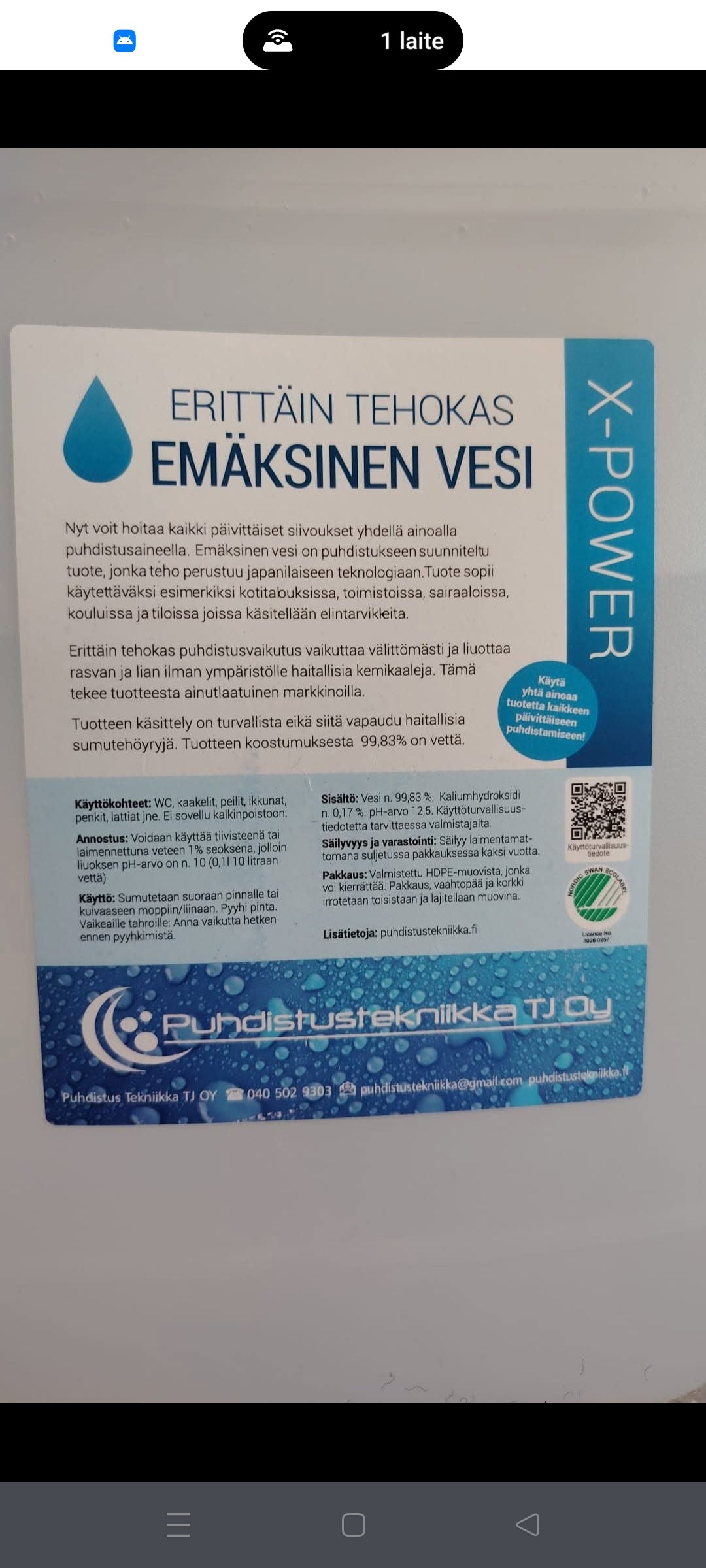 X-Power 10L, Erittäin tehokas emäksinen vesi